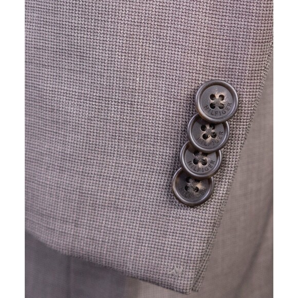 Tommy Hilfiger Sport Coat Blazer Suit Jacket Mens 42L Beige Wool Two Button - Picture 7 of 14